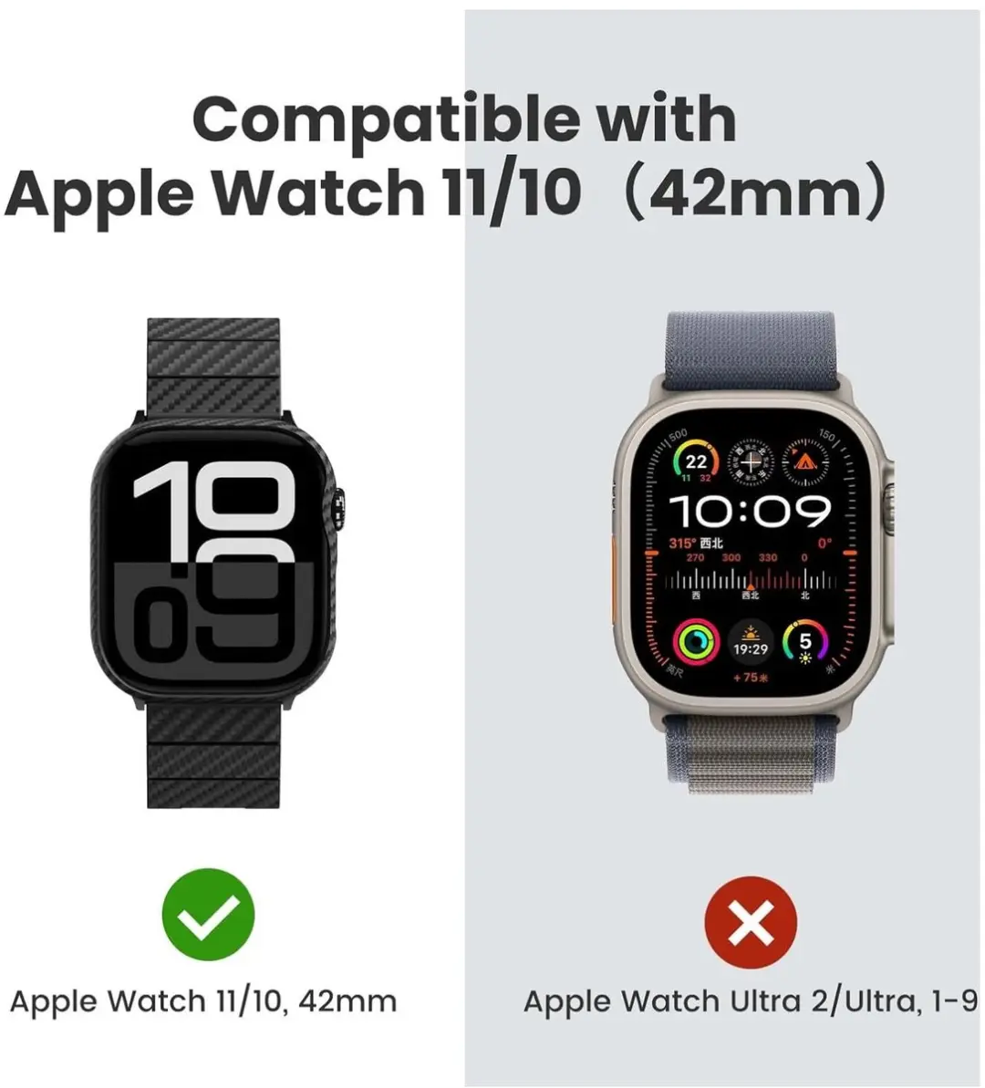 Pitaka Air Case Apple Watch 10 42mm - Blauw - 600D Aramidevezels