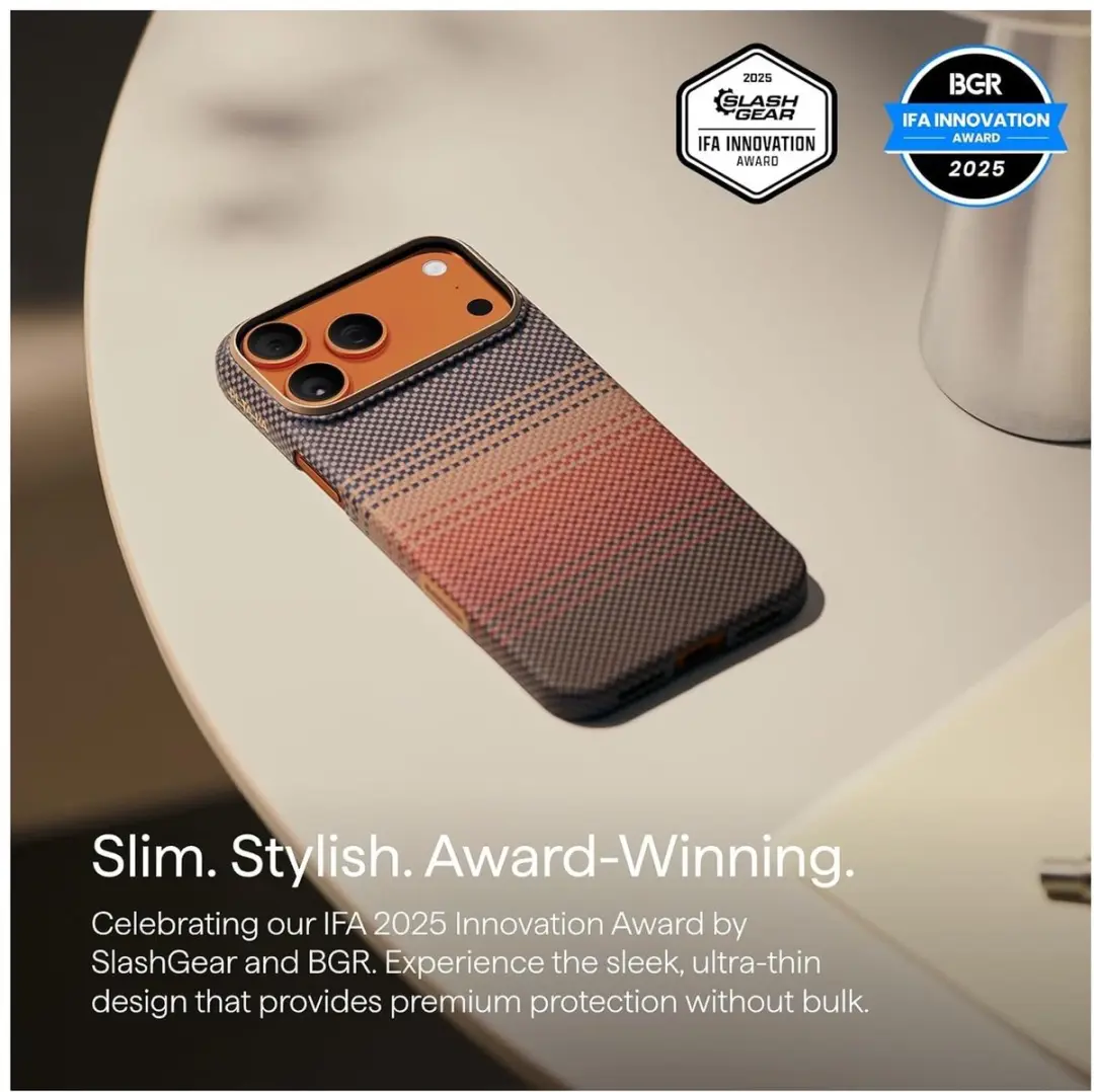 Pitaka Ultra-Slim Hoesje iPhone 17 Pro - 600D Aramidevezel - Sunset - afbeelding 6 van 6