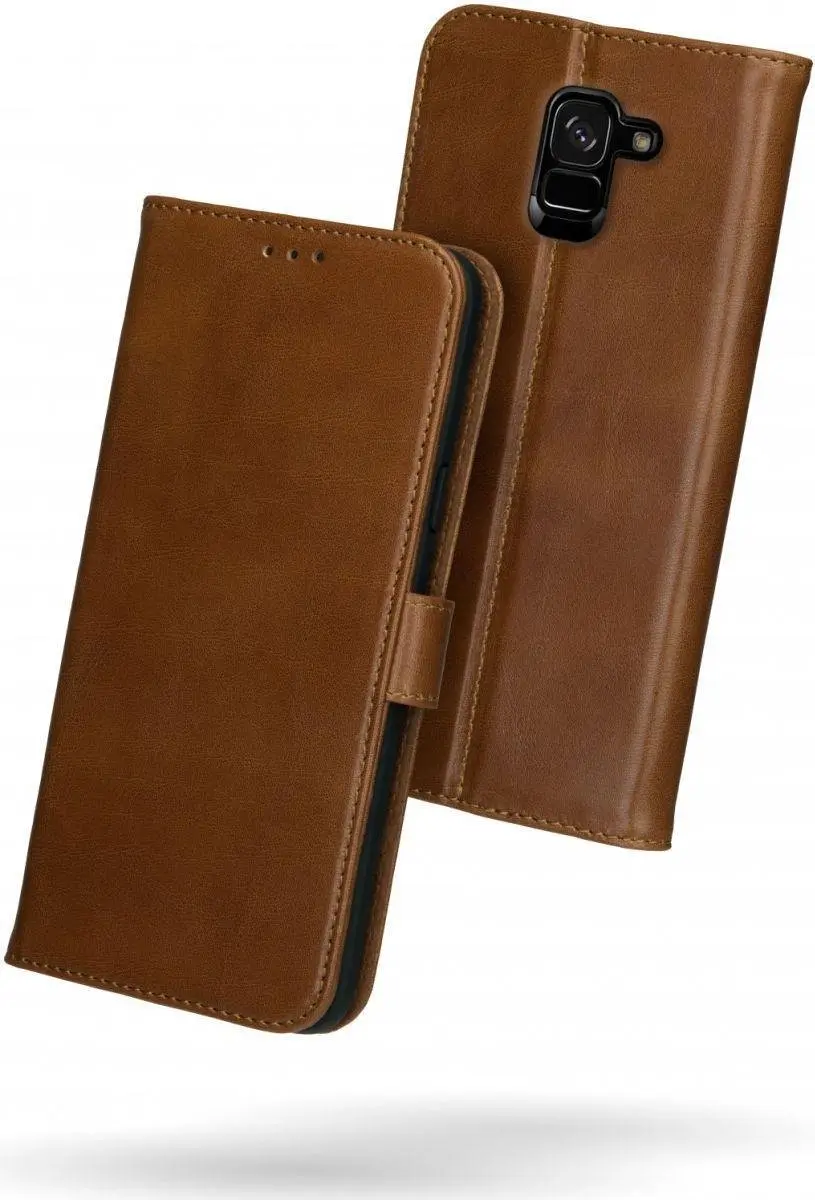 Rosso Deluxe Book Case Samsung Galaxy A6 (2018) - 3 Pasjes - Bruin