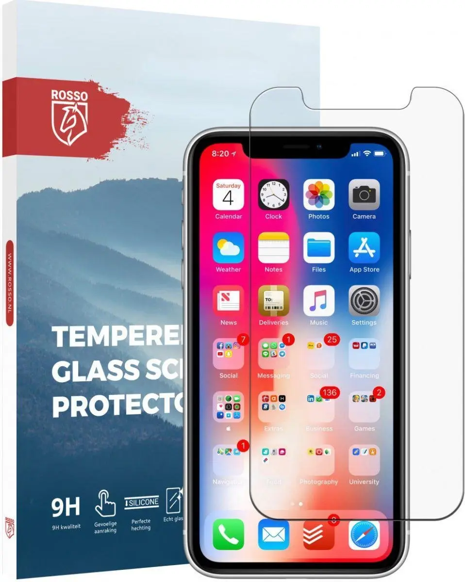 Rosso 9H Tempered Glass iPhone XR Schermbeschermer