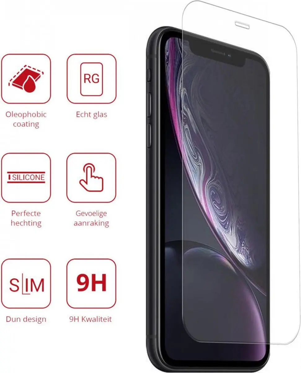Rosso 9H Tempered Glass iPhone XR Schermbeschermer - 1 Stuk - afbeelding 6 van 6