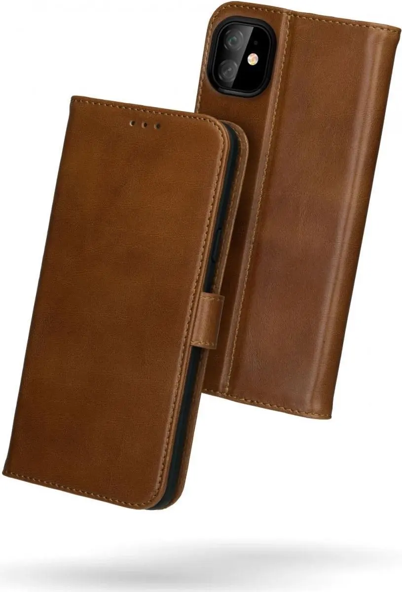 Rosso Deluxe Book Case iPhone 11 - 3 Pasjes - Bruin