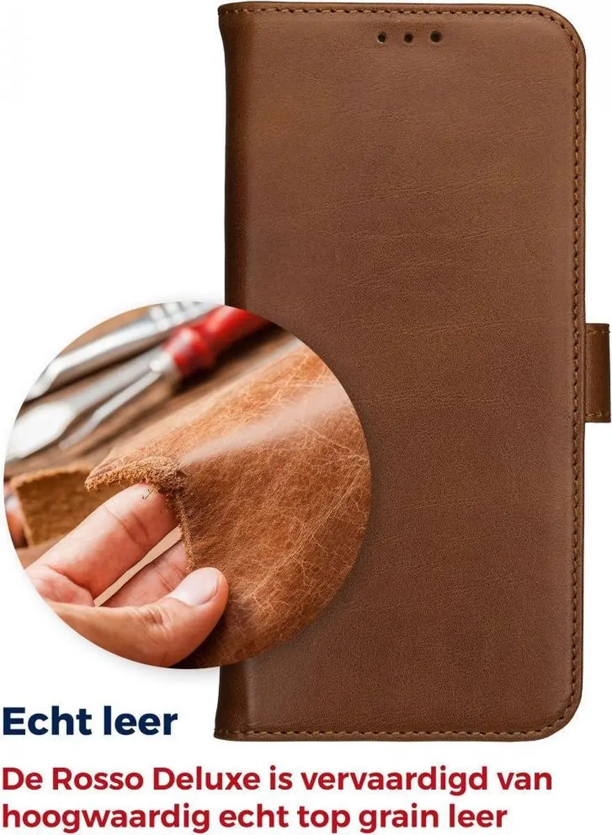Rosso Deluxe Book Case iPhone 11 - 3 Pasjes - Bruin - afbeelding 6 van 6