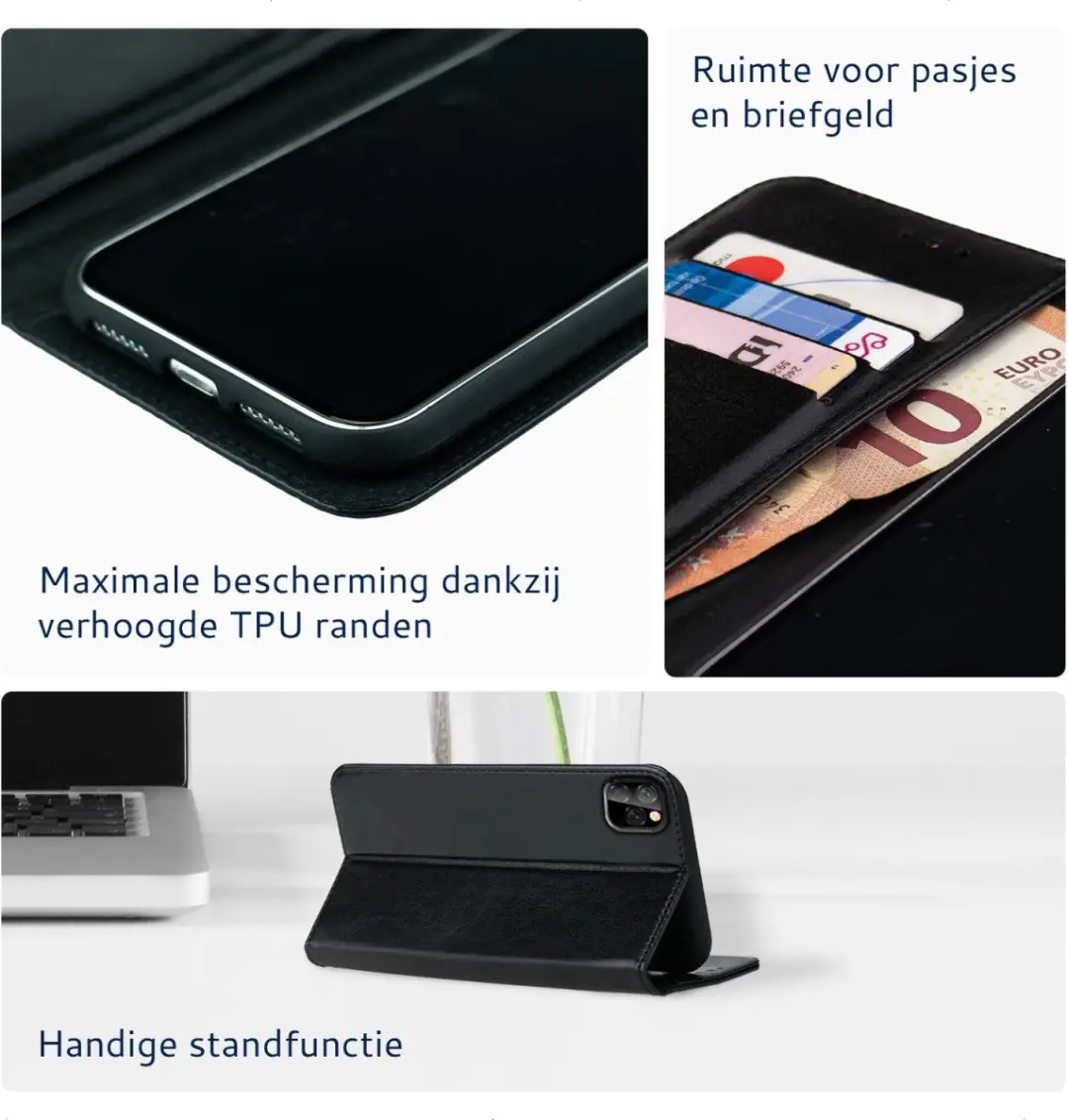Rosso Element Book Case Wallet iPhone 11 Pro - 3 Pasjes - Zwart