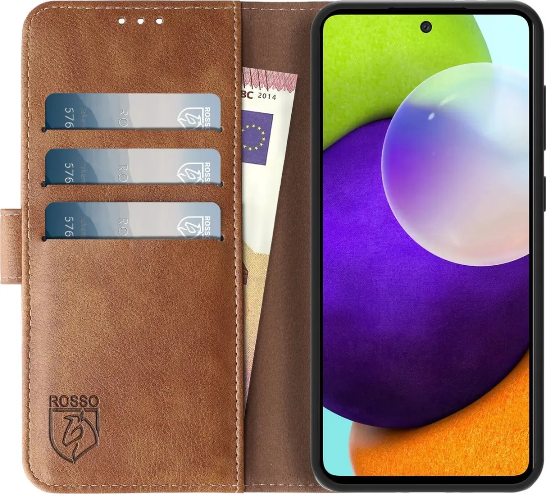 Rosso Element Book Case Wallet Samsung Galaxy A52 - 3 Pasjes - Bruin