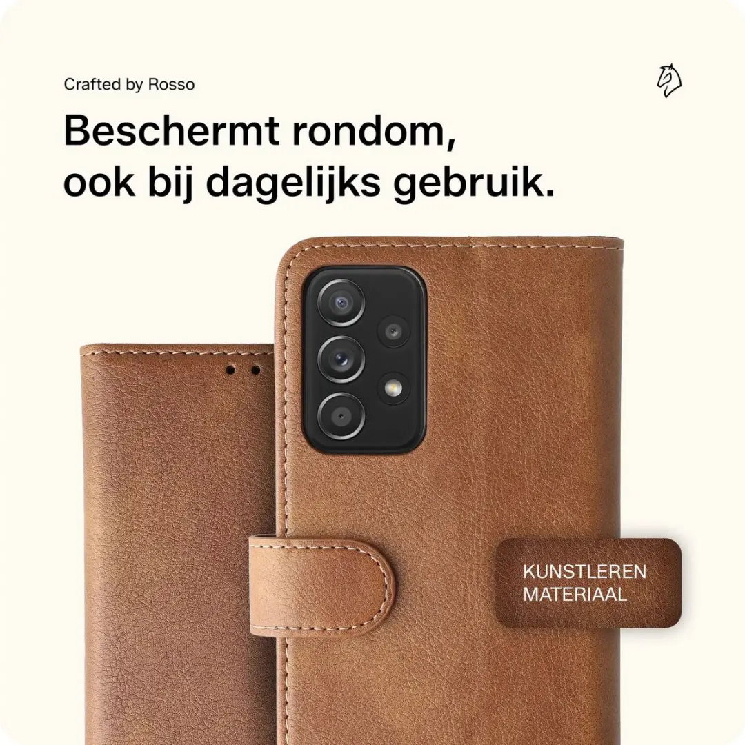 Rosso Element Book Case Wallet Samsung Galaxy A52 - 3 Pasjes - Bruin
