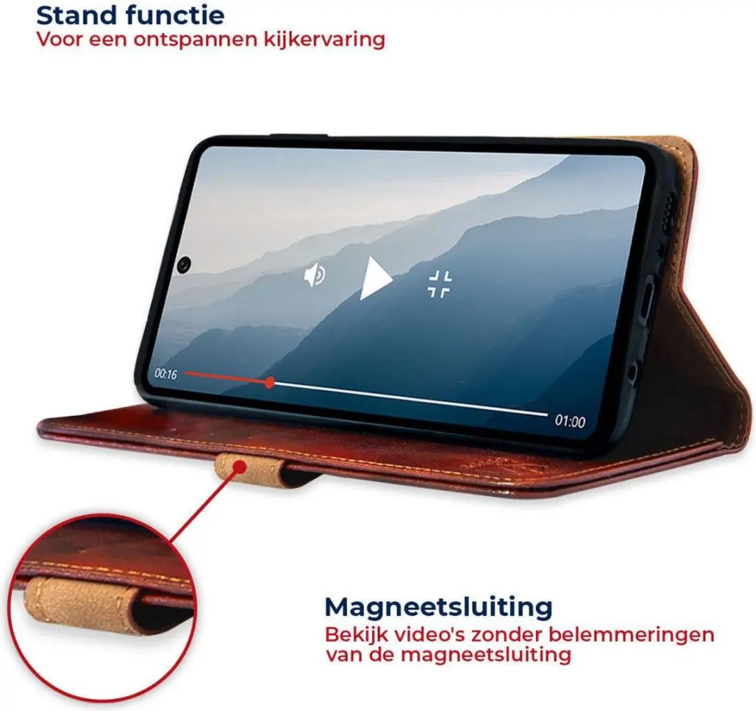 Rosso Element Book Case Wallet 103826 - Nokia X10/X20 - 3 Pasjes - Bruin