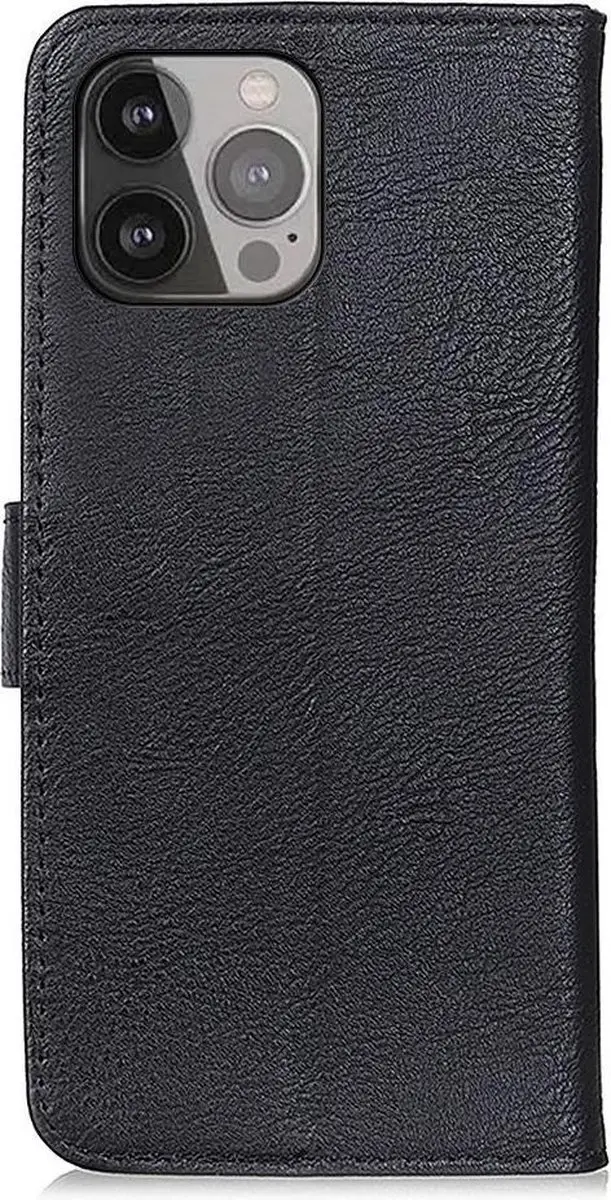 Khazneh Hoesje iPhone 13 Pro Max Book Case - 3 Pasjes - Zwart - afbeelding 6 van 6