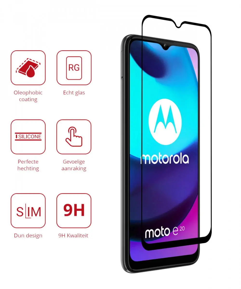 Rosso Motorola Moto E20 9H Tempered Glass Screenprotector