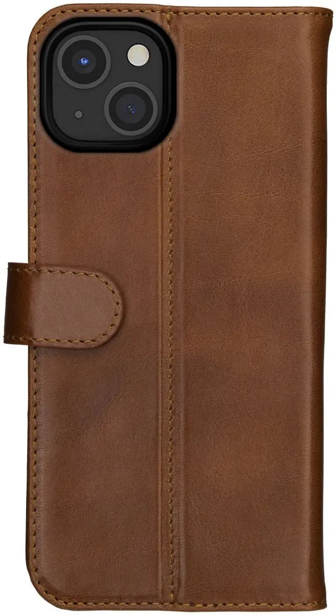 Rosso Deluxe Book Case iPhone 13 - 3 Pasjes Bruin
