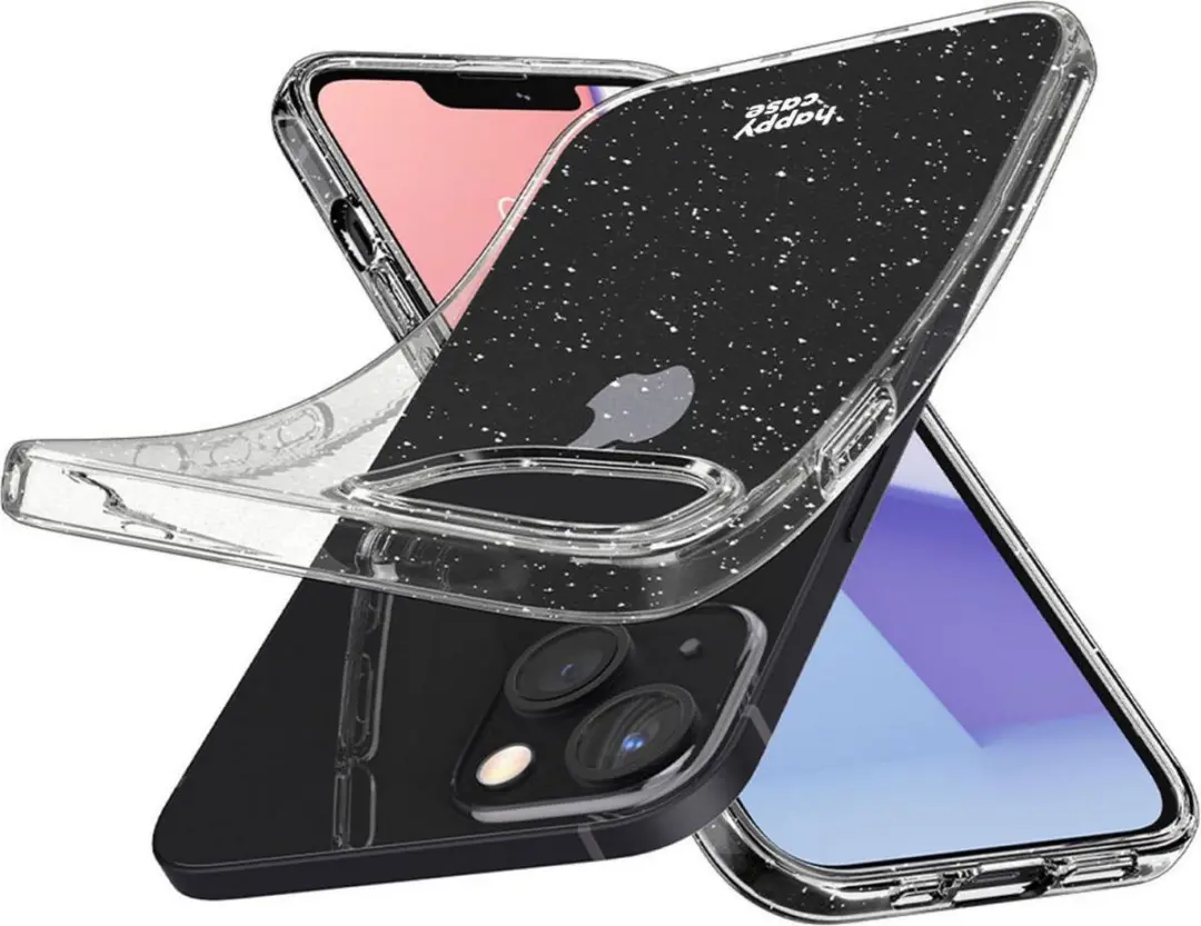 HappyCase iPhone 13 Mini Hoesje Glitter Transparant - afbeelding 6 van 6