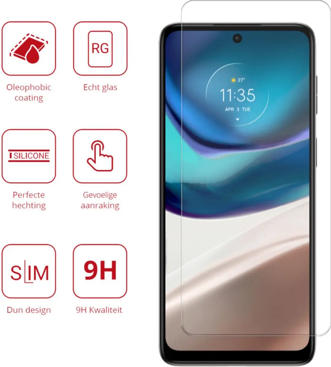 Rosso 9H Tempered Glass Screen Protector Motorola Moto G42