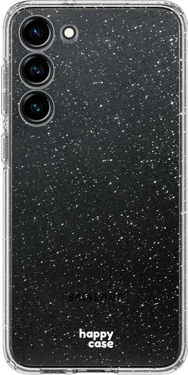 HappyCase Hoesje Flexibel TPU Glitter Print Geschikt voor Samsung Galaxy S23