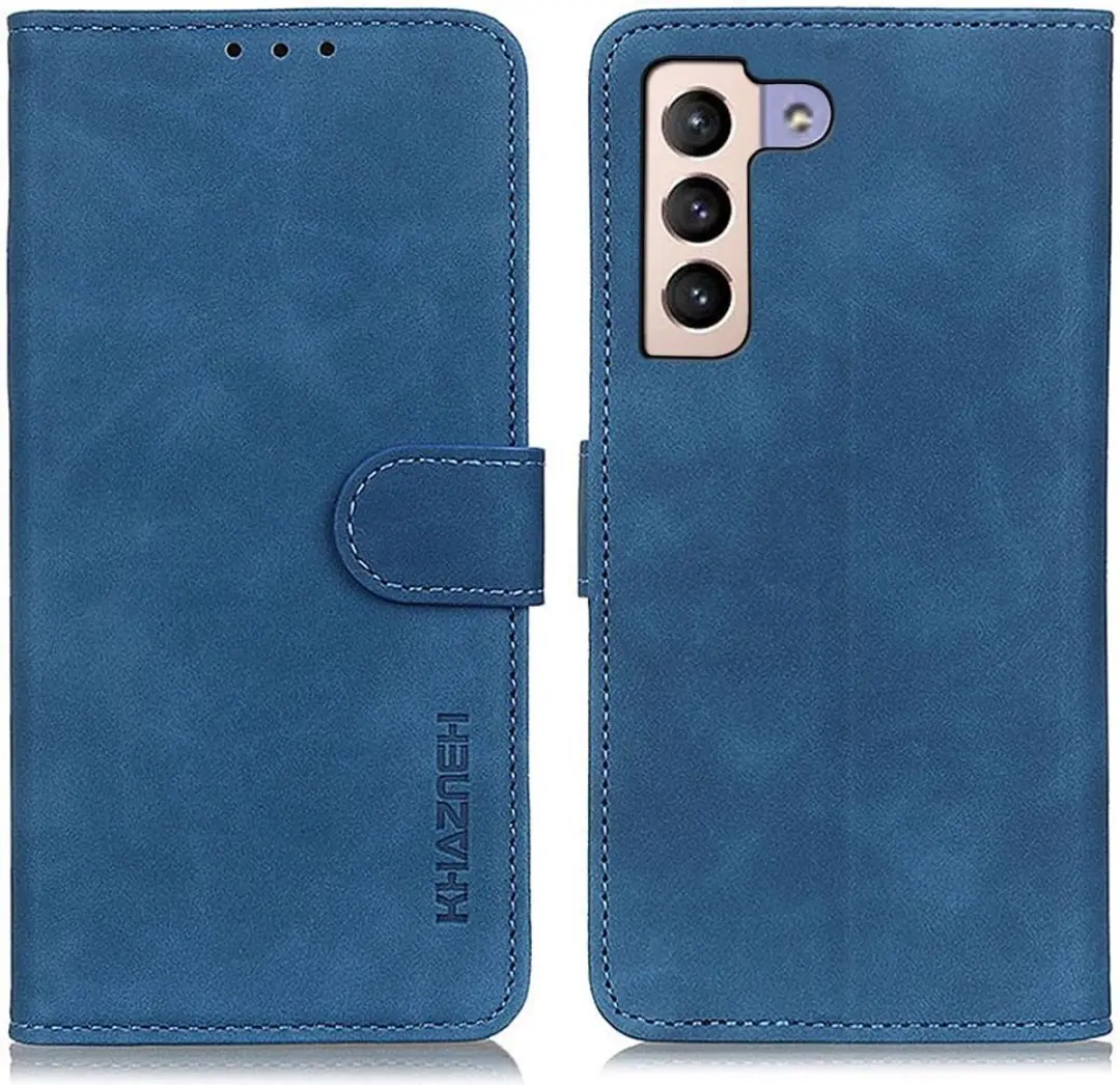 Khazneh Hoesje Retro Wallet Book Case Samsung Galaxy S23 Plus - Blauw