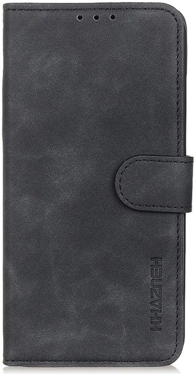 Khazneh Moto G72 Retro Wallet Hoesje - 2 Pasjes - Zwart