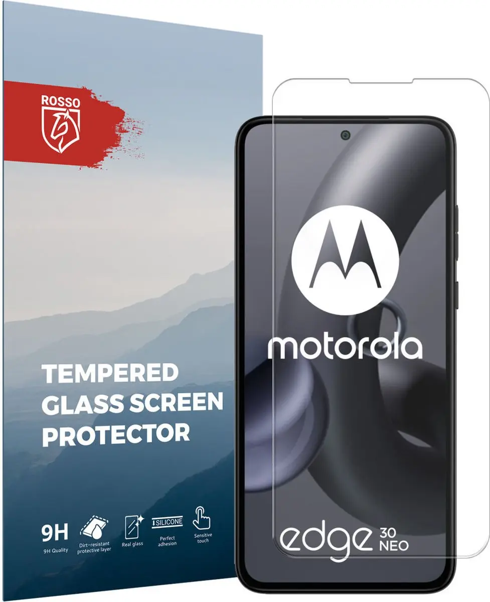 Rosso 9H Tempered Glass Screen Protector Motorola Edge 30 Neo - afbeelding 6 van 6