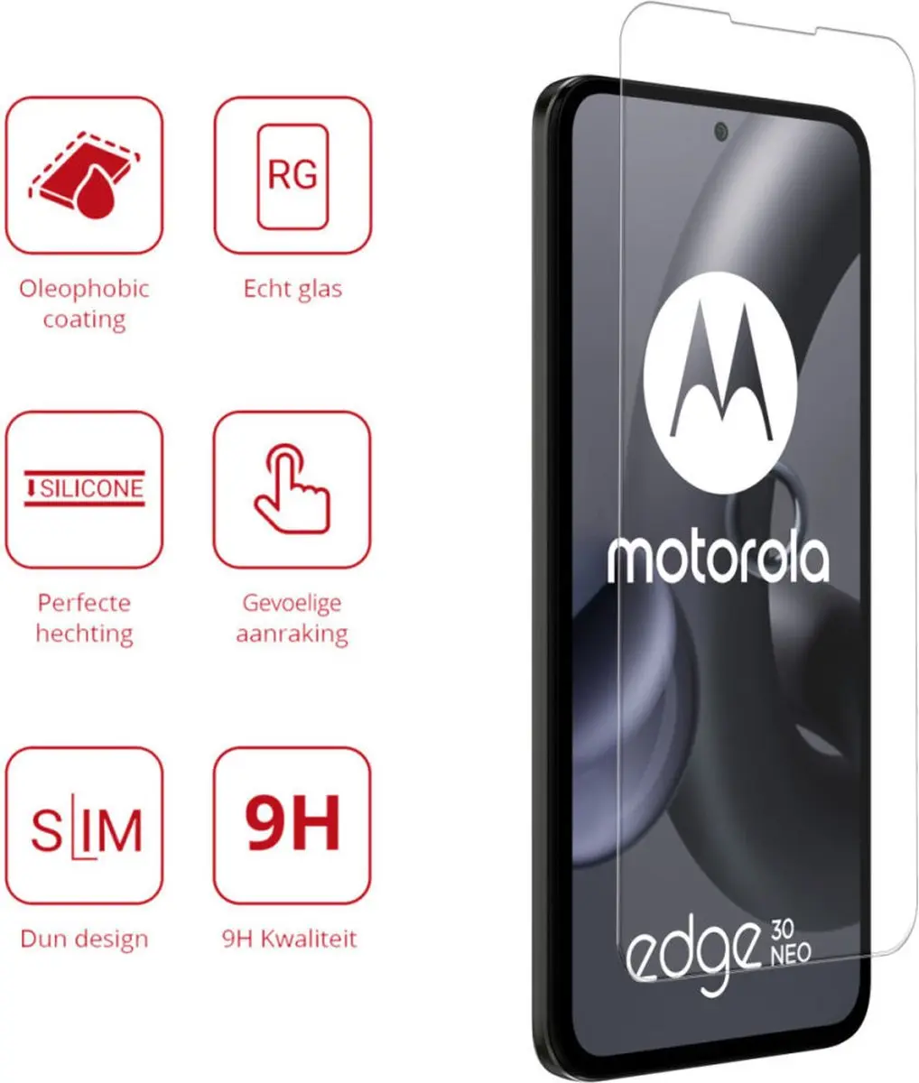 Rosso 9H Tempered Glass Screen Protector Motorola Edge 30 Neo