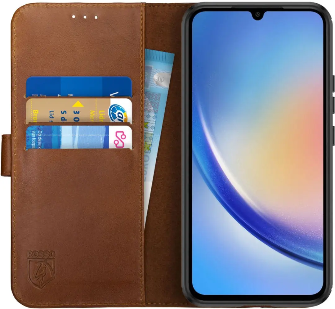 Rosso Deluxe Book Case Samsung Galaxy A54 - 3 Pasjes Bruin