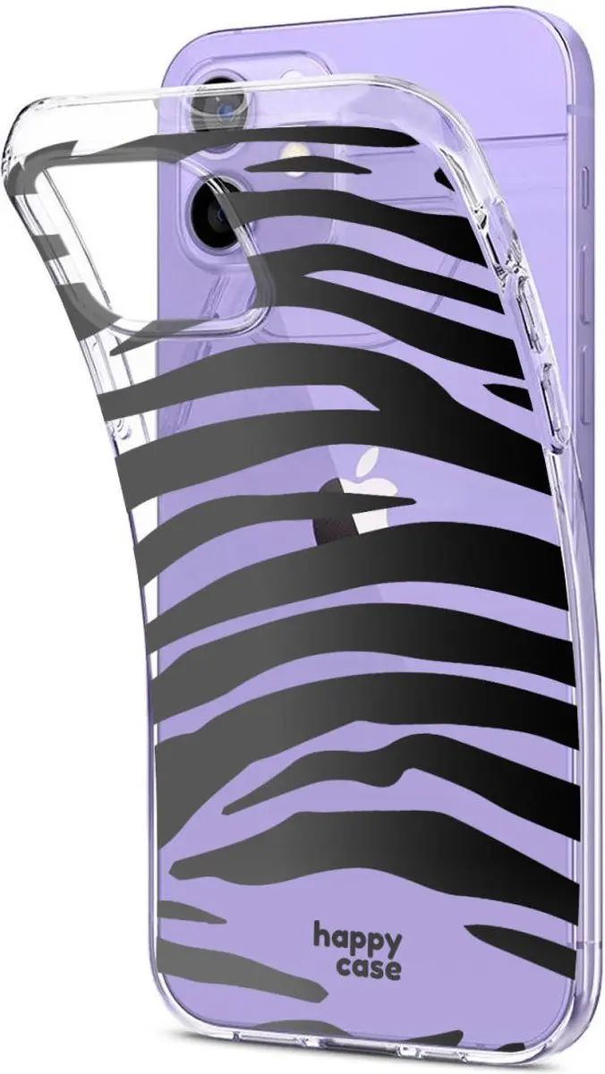 HappyCase TPU Hoesje iPhone 12 - Zebra Print