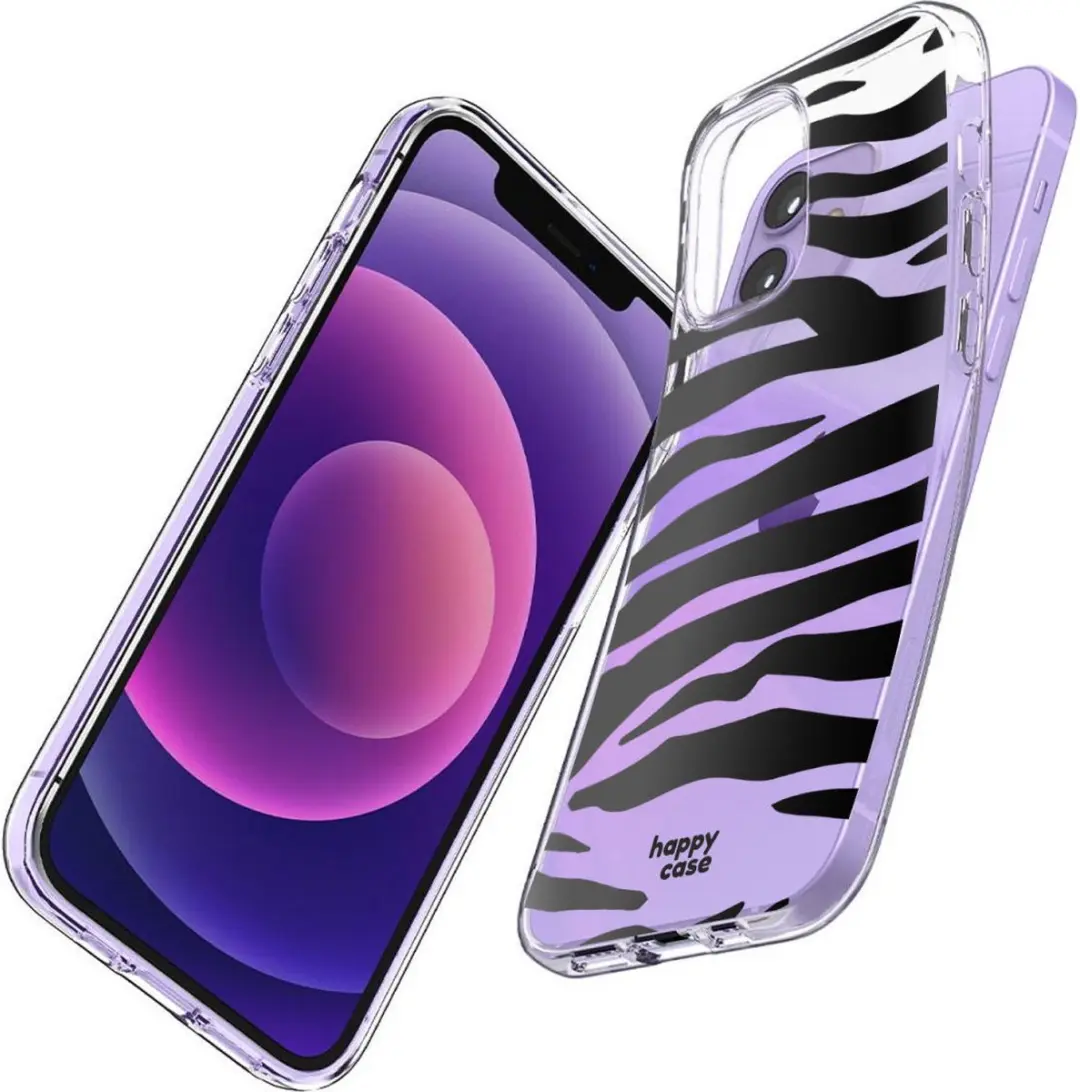 HappyCase TPU Hoesje iPhone 12 - Zebra Print