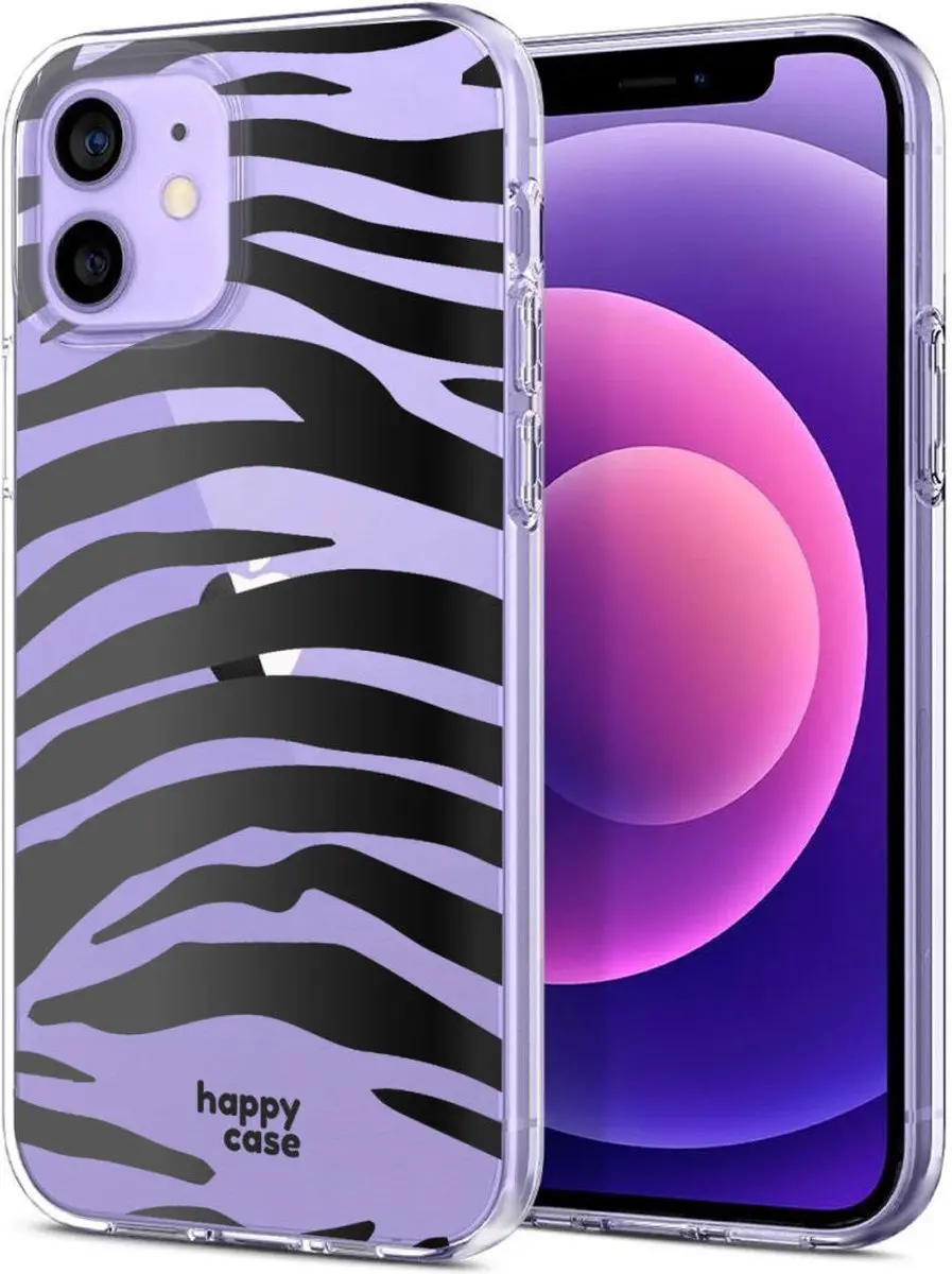 HappyCase TPU Hoesje iPhone 12 - Zebra Print