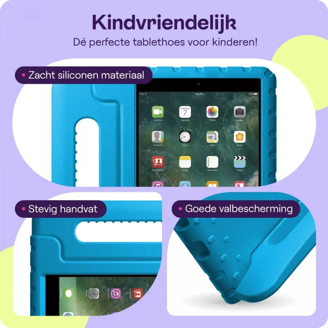 HappyCase Kinder Tablethoes iPad 9.7 2017/2018/Air - Blauw