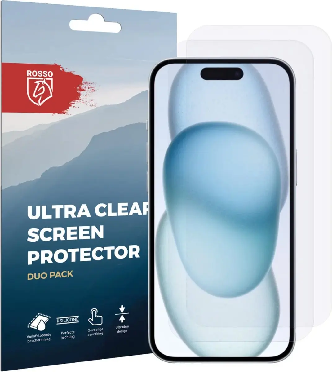 Rosso Screen Protector Ultra Clear 2 Stuks - Apple iPhone 15