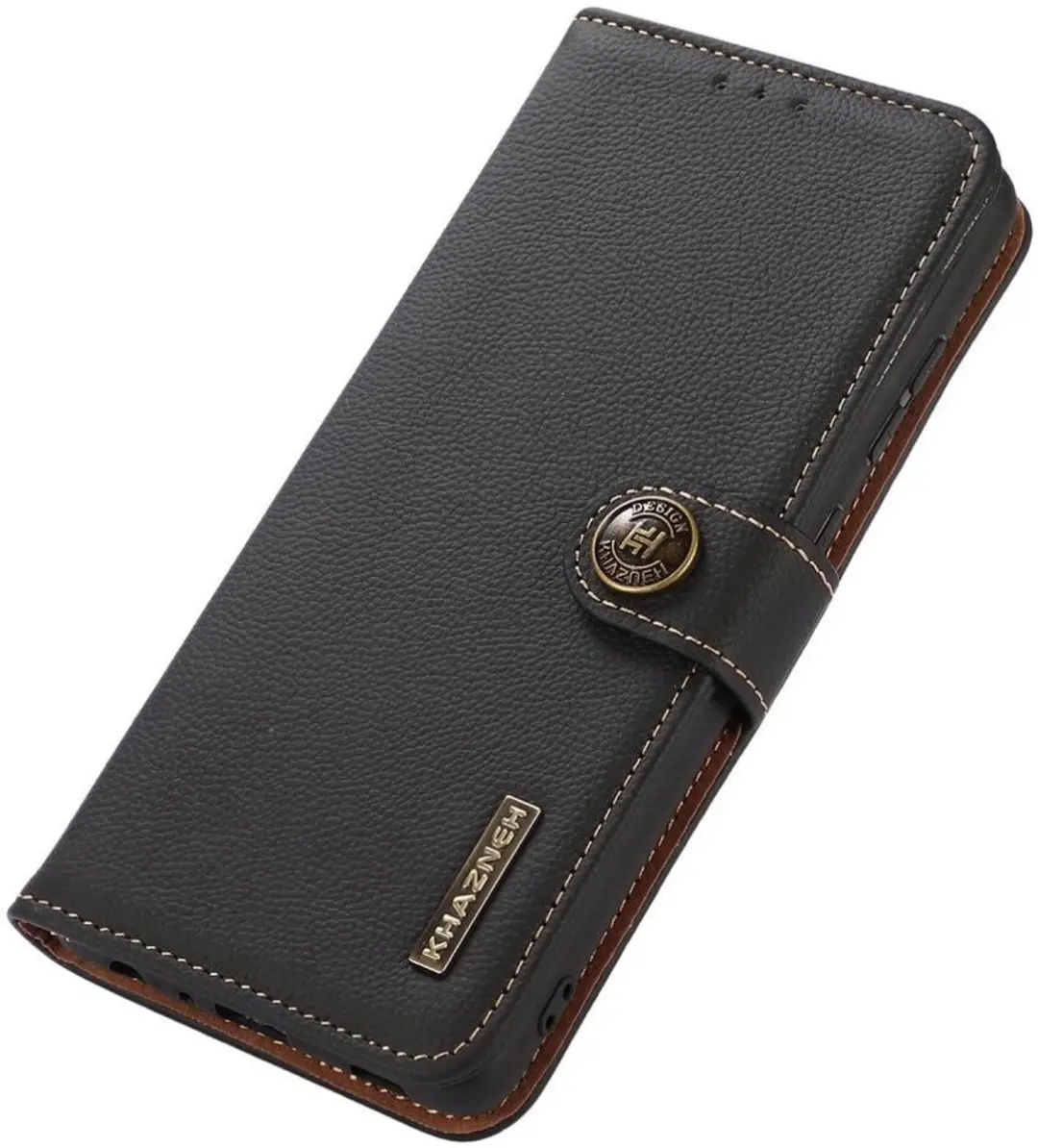 Khazneh Hoesje Book Case Samsung Galaxy S23 Ultra - 3 Pasjes - Zwart
