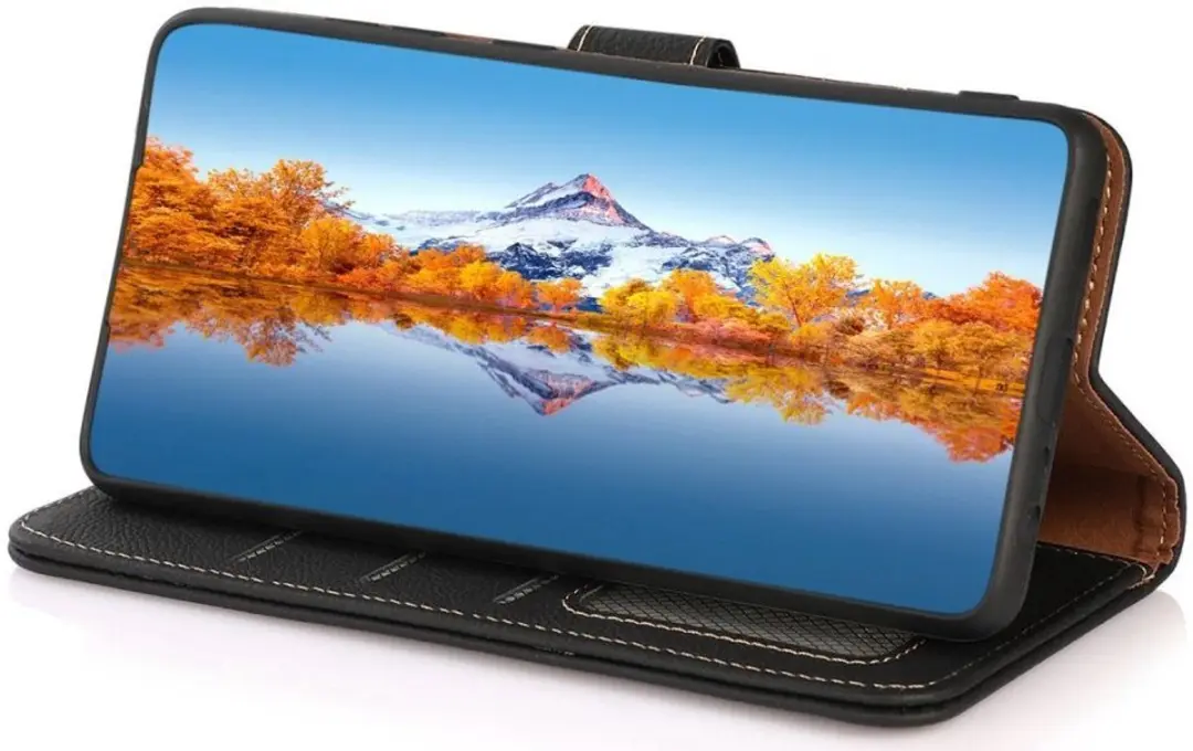 Khazneh Hoesje Book Case Samsung Galaxy S23 Ultra - 3 Pasjes - Zwart