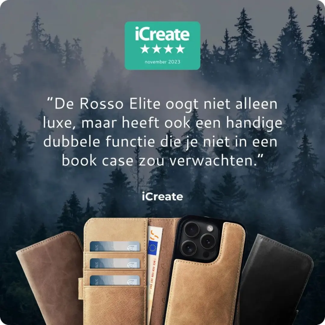 Rosso Elite 173747 Hoesje iPhone 15 Pro - Lichtbruin - 3 Pasjes