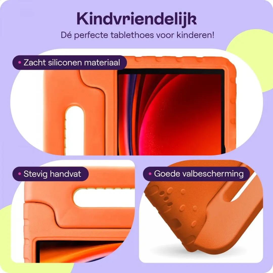 HappyCase Kinder Tablethoes Samsung Galaxy Tab S9 - 11 Inch - Oranje