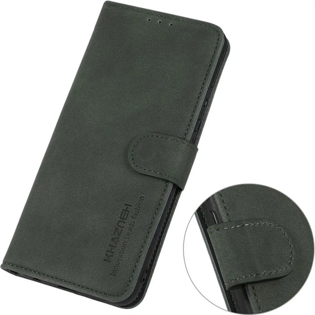 Khazneh Motorola Edge 40 Hoesje Retro Wallet - Groen