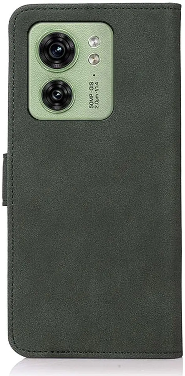 Khazneh Motorola Edge 40 Hoesje Retro Wallet - Groen
