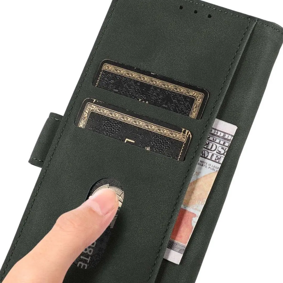 Khazneh Motorola Edge 40 Hoesje Retro Wallet - Groen - afbeelding 6 van 6