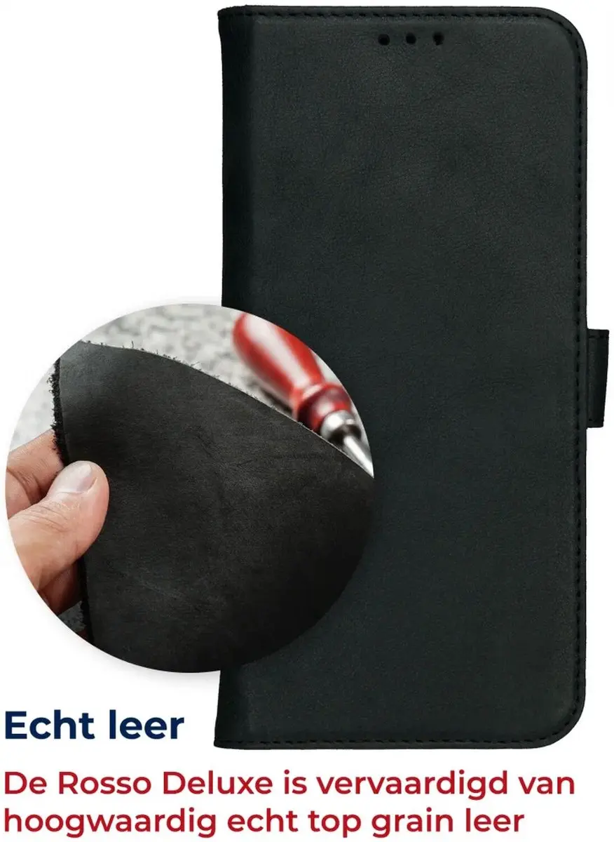 Rosso Deluxe Book Case Samsung Galaxy S24 Plus - 3 Pasjes - Zwart