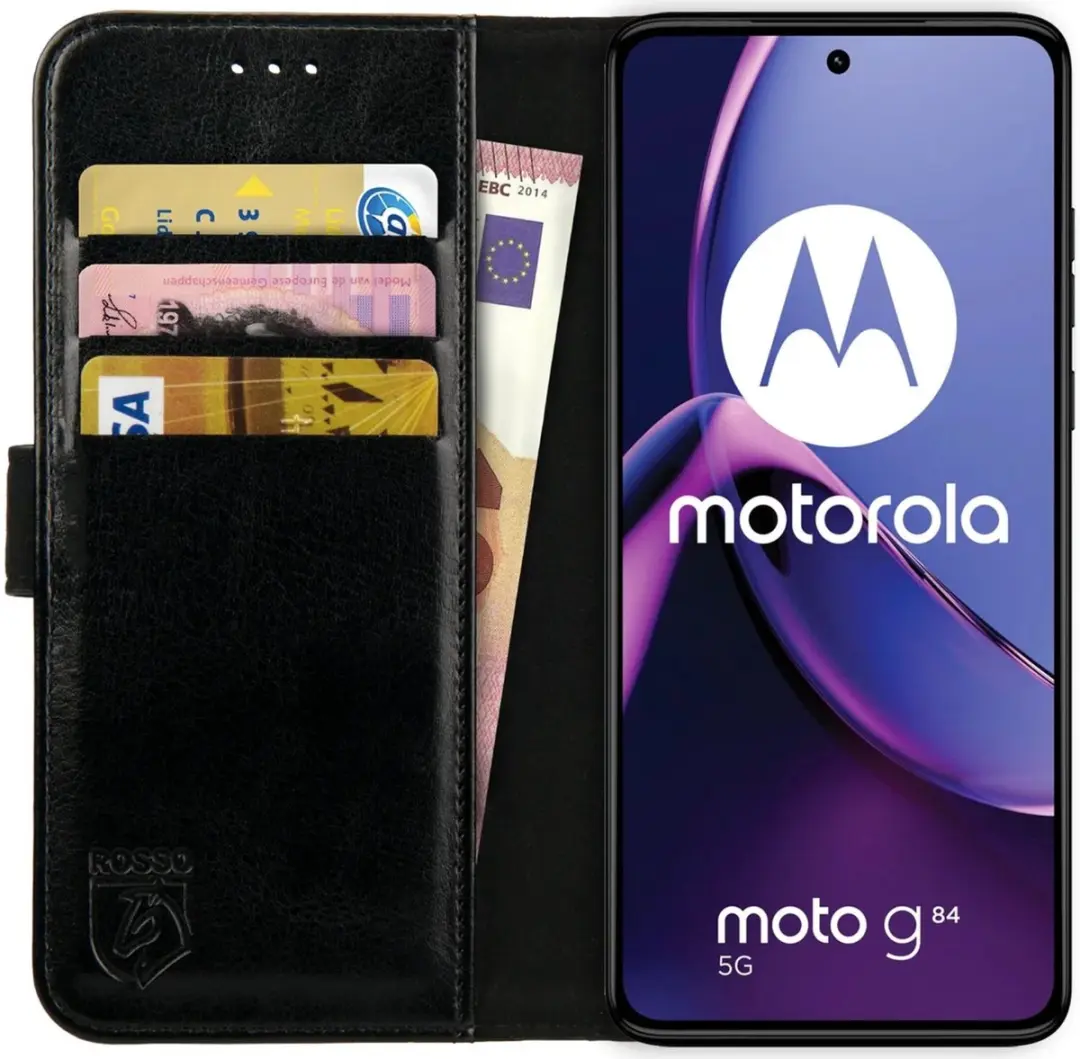 Rosso Element Book Case Wallet Hoesje Geschikt voor Motorola Moto G84