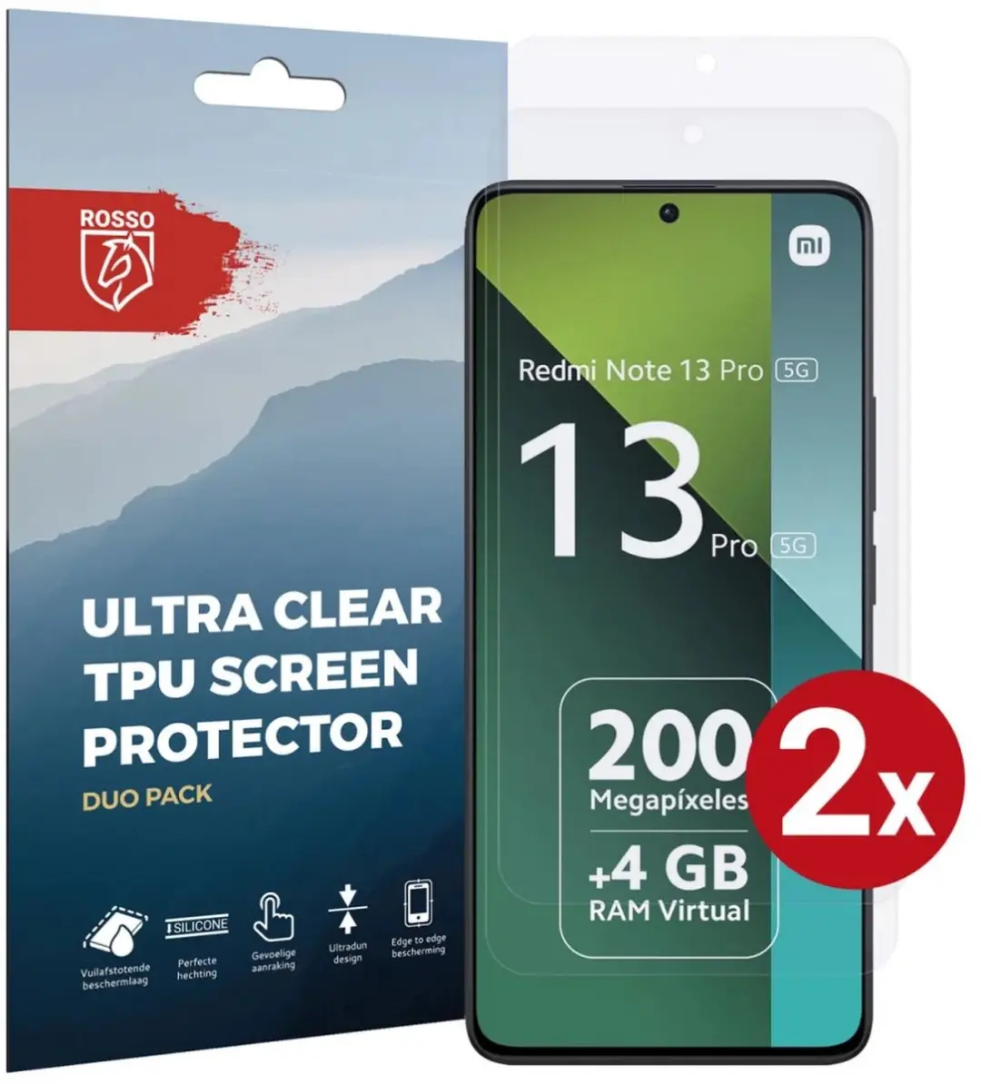 Rosso Screen Protector Ultra Clear 2 Stuks