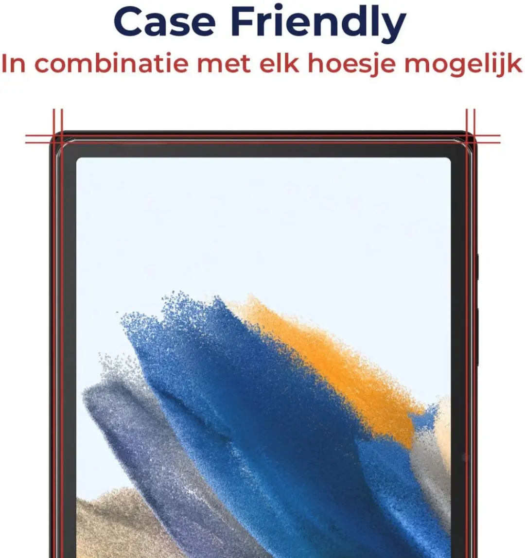 Rosso Screenprotector 182573 - Samsung Galaxy Tab A9 - Gehard Glas - Transparant/Red