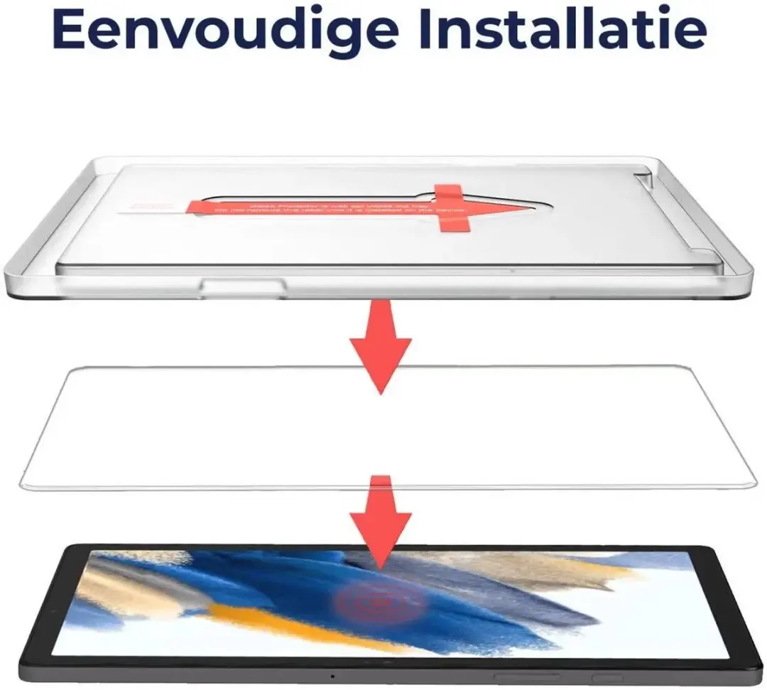Rosso Screenprotector 182573 - Samsung Galaxy Tab A9 - Gehard Glas - Transparant/Red