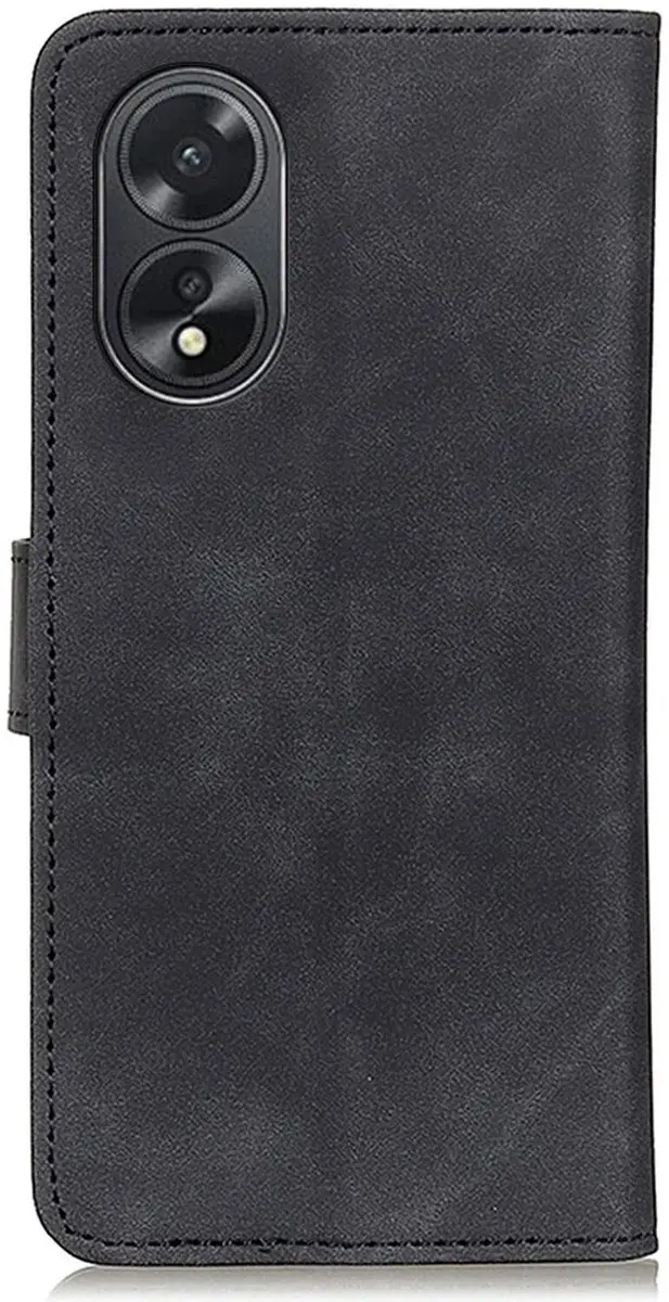 Khazneh Oppo A38 Retro Wallet Hoesje - 2 Pasjes - Zwart