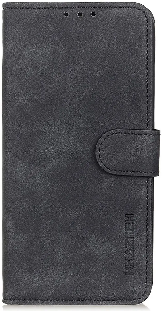 Khazneh Oppo A38 Retro Wallet Hoesje - 2 Pasjes - Zwart