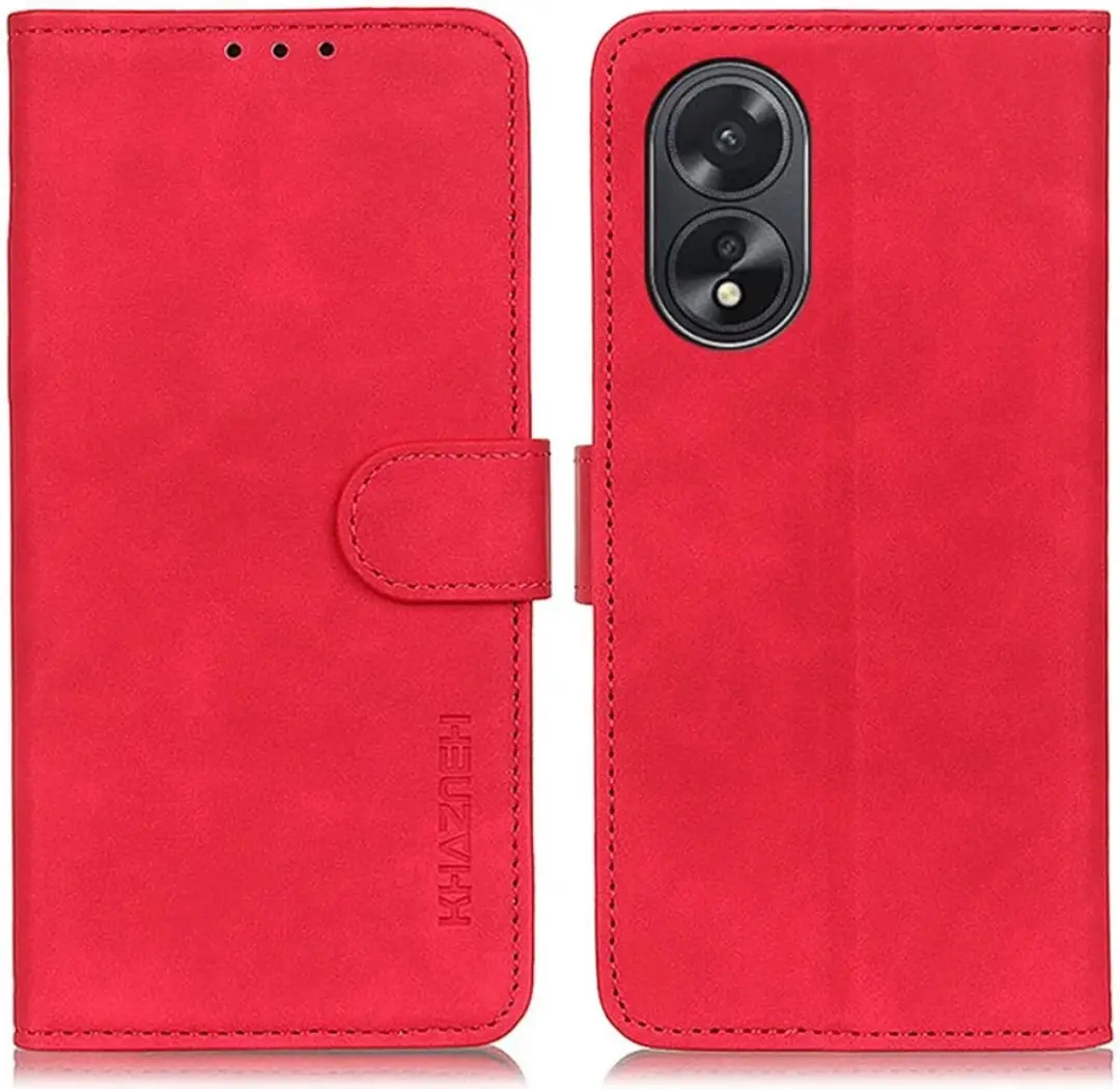 Khazneh Oppo A38 Hoesje Retro Wallet - Rood