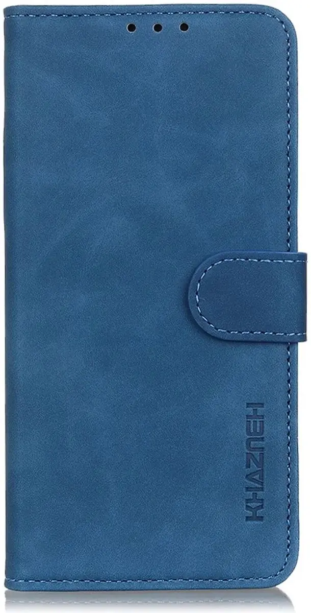 Khazneh Moto G84 Retro Wallet Hoesje - Blauw
