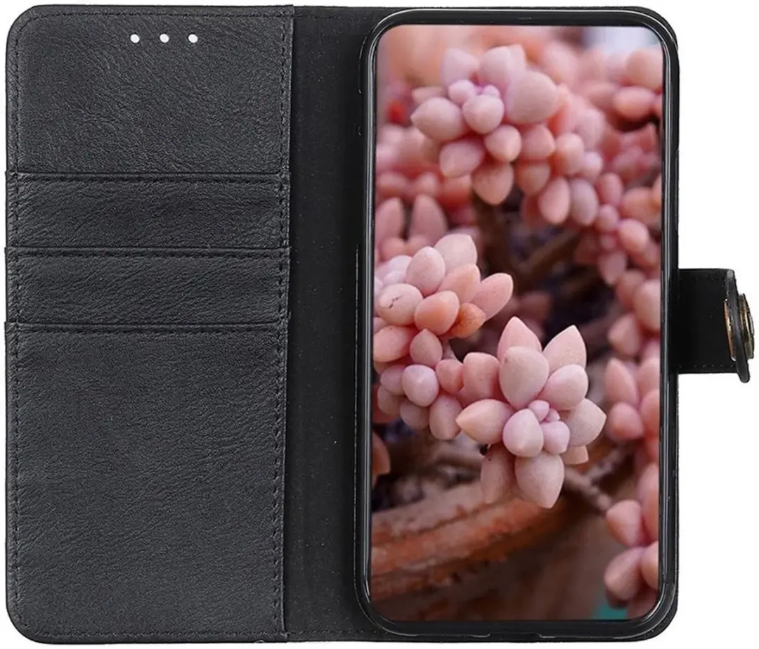 KHAZNEH Oppo A58 4G Hoesje Portemonnee Book Case Zwart