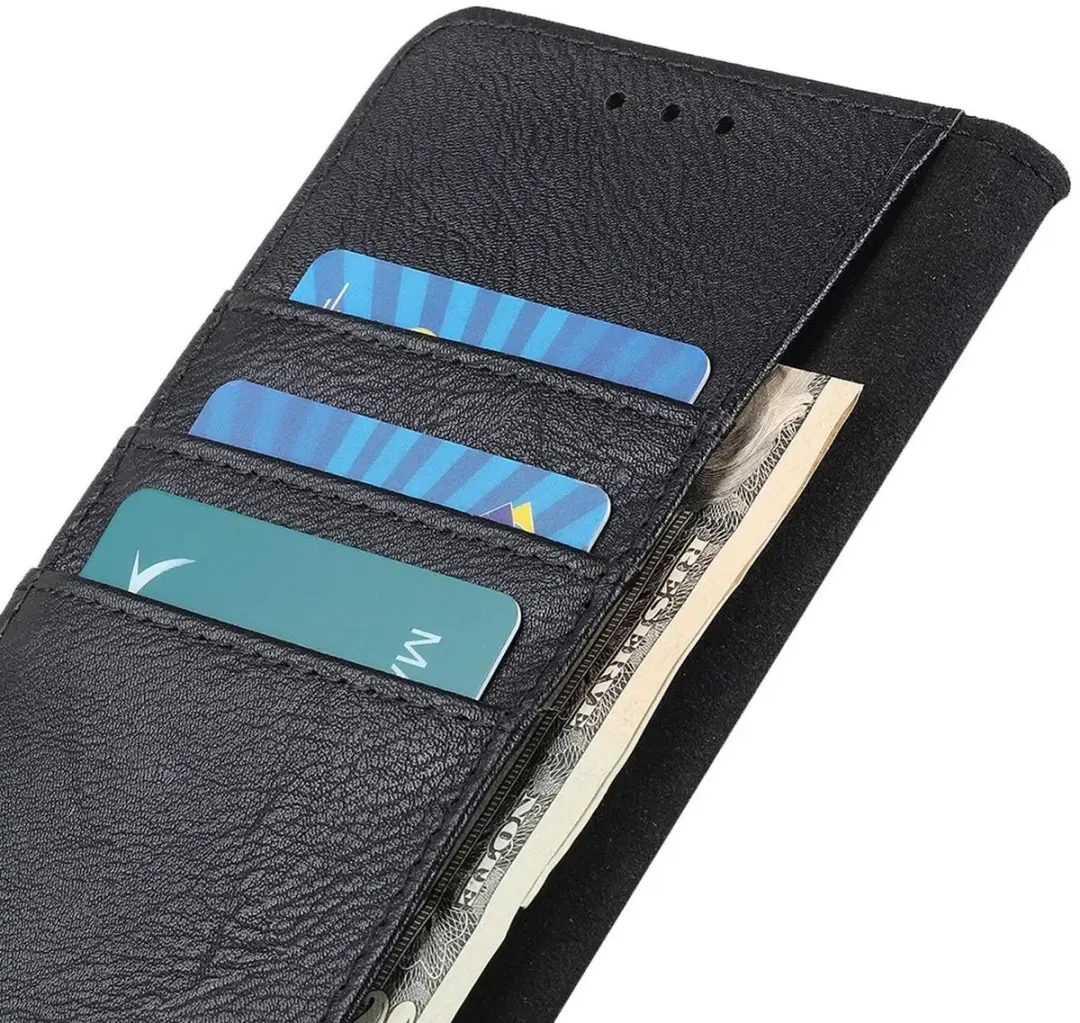 Khazneh Oppo A58 Hoesje Portemonnee - 3 Pasjes - Zwart