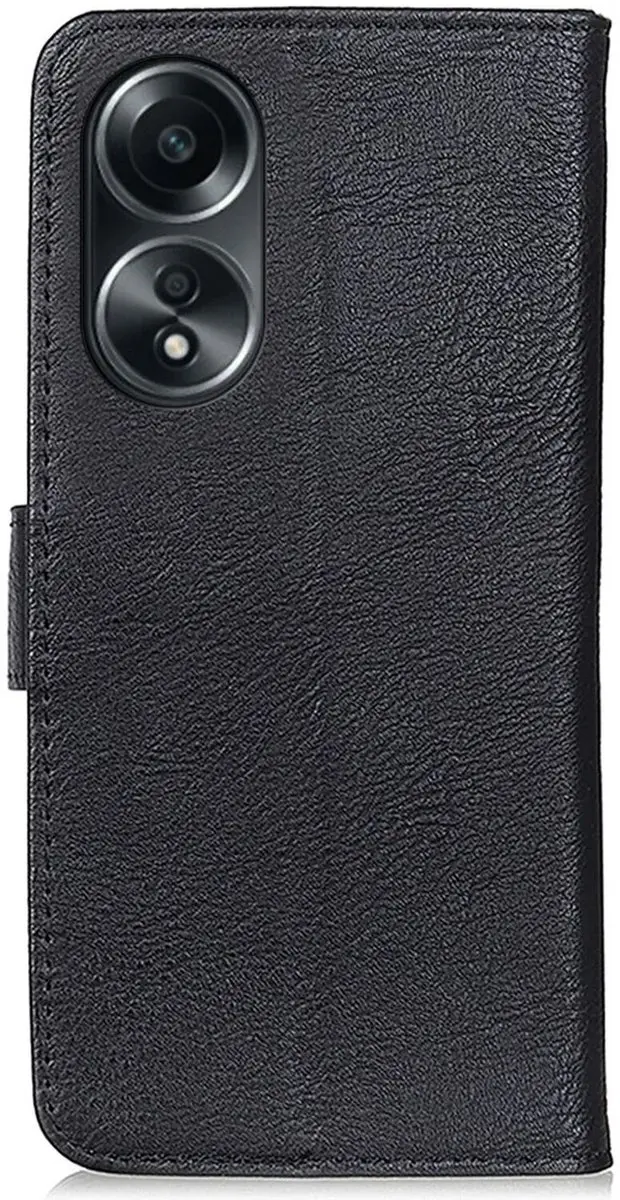Khazneh Oppo A58 Hoesje Portemonnee - 3 Pasjes - Zwart