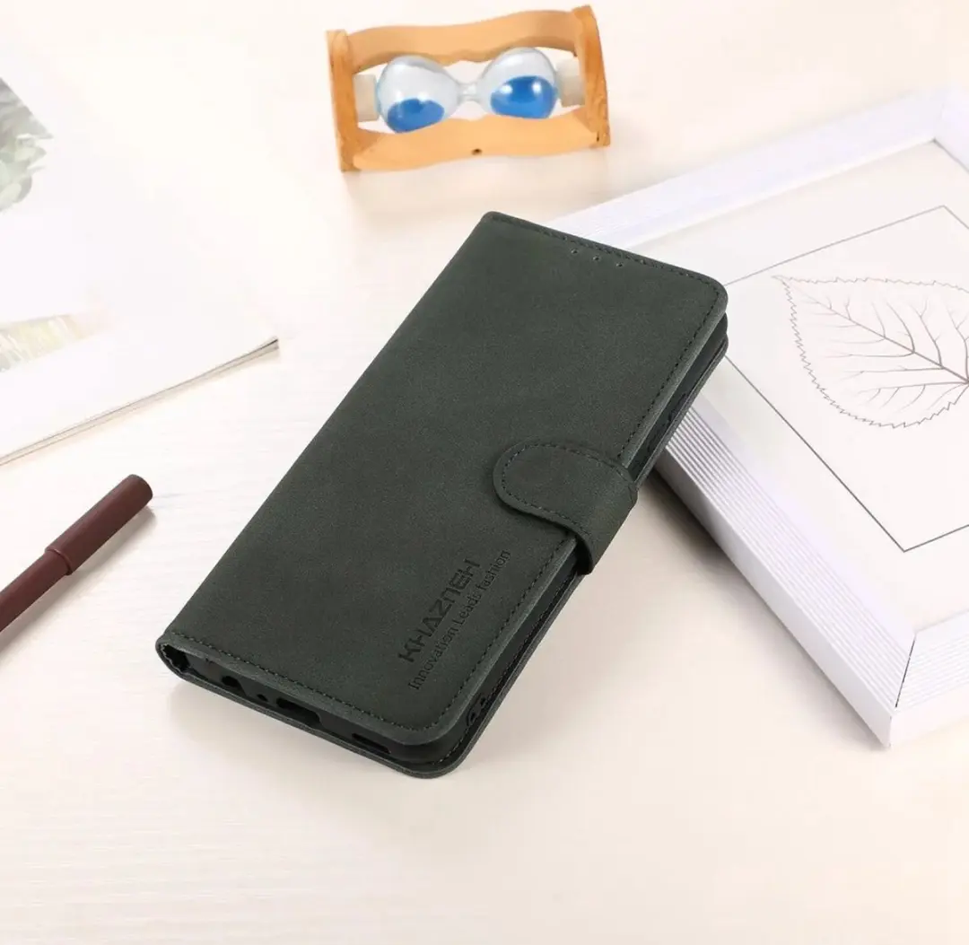 Khazneh Oppo A58 Hoesje Retro Wallet - Groen