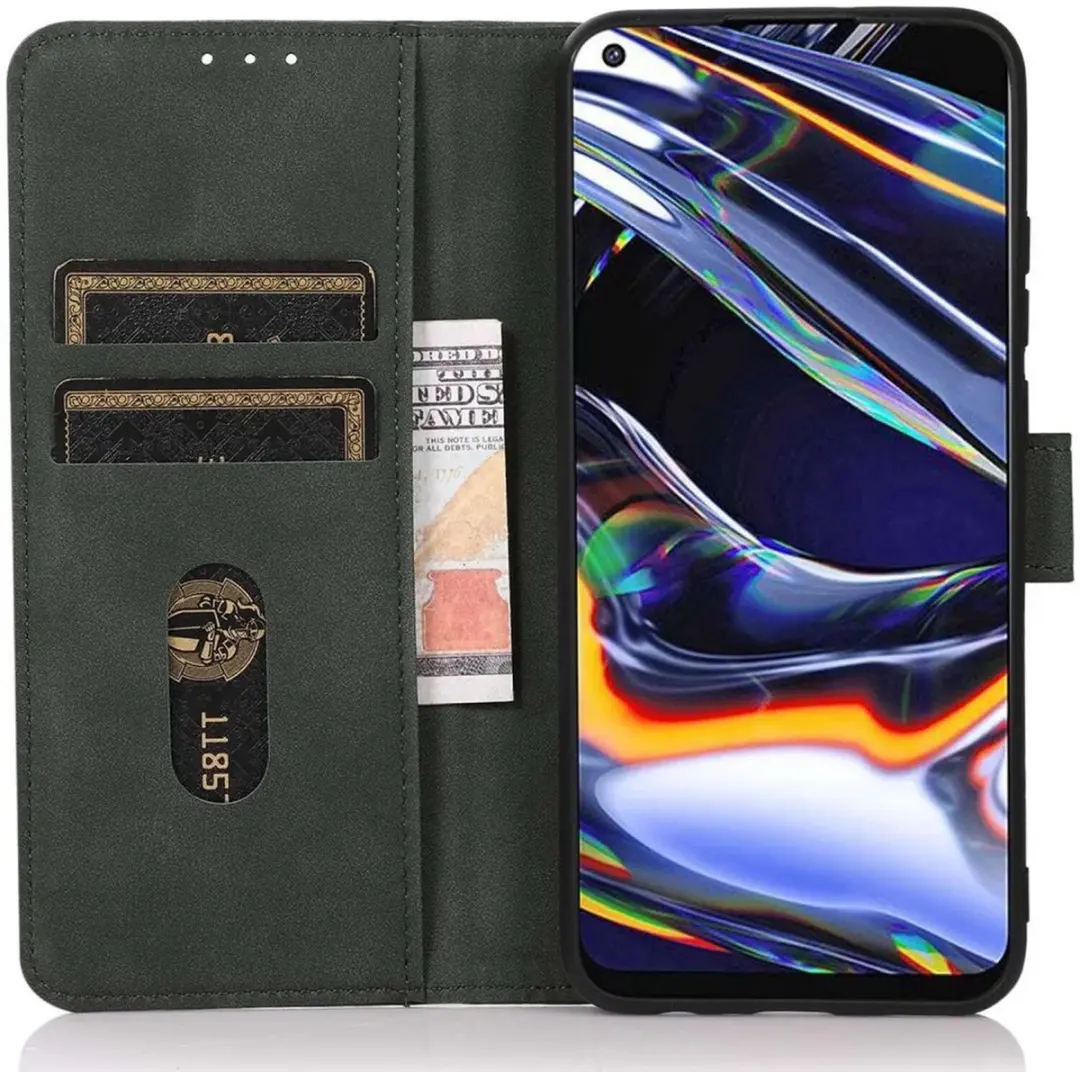 KHAZNEH Oppo A58 4G Hoesje Retro Wallet Book Case Groen