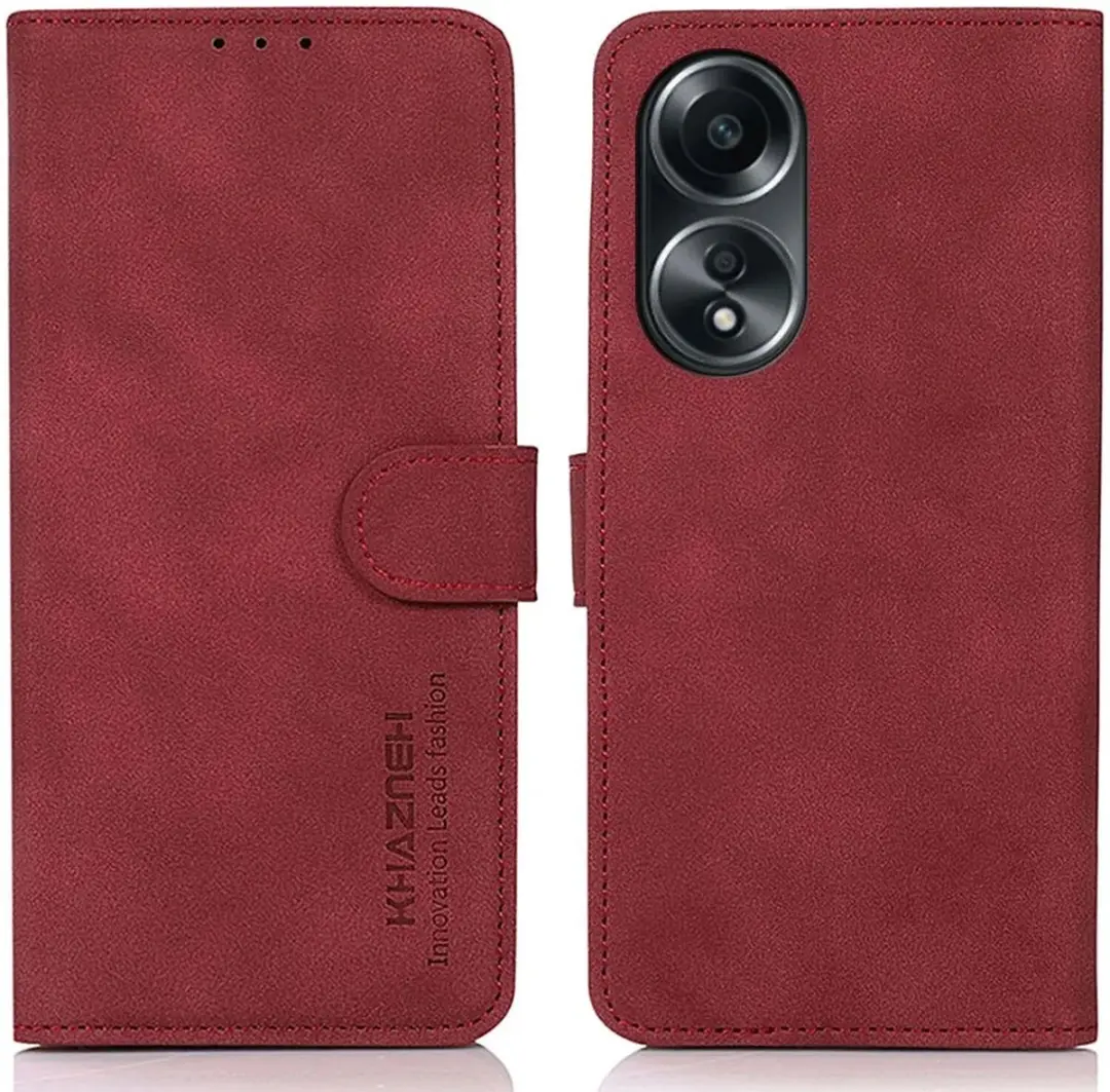Khazneh Oppo A58 Wallet Hoesje - Rood