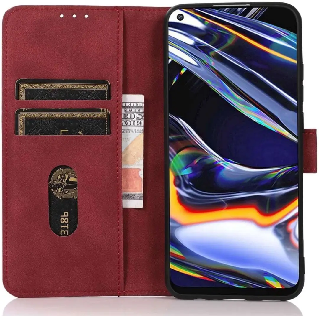 KHAZNEH Oppo A58 4G Hoesje Retro Wallet Book Case Rood